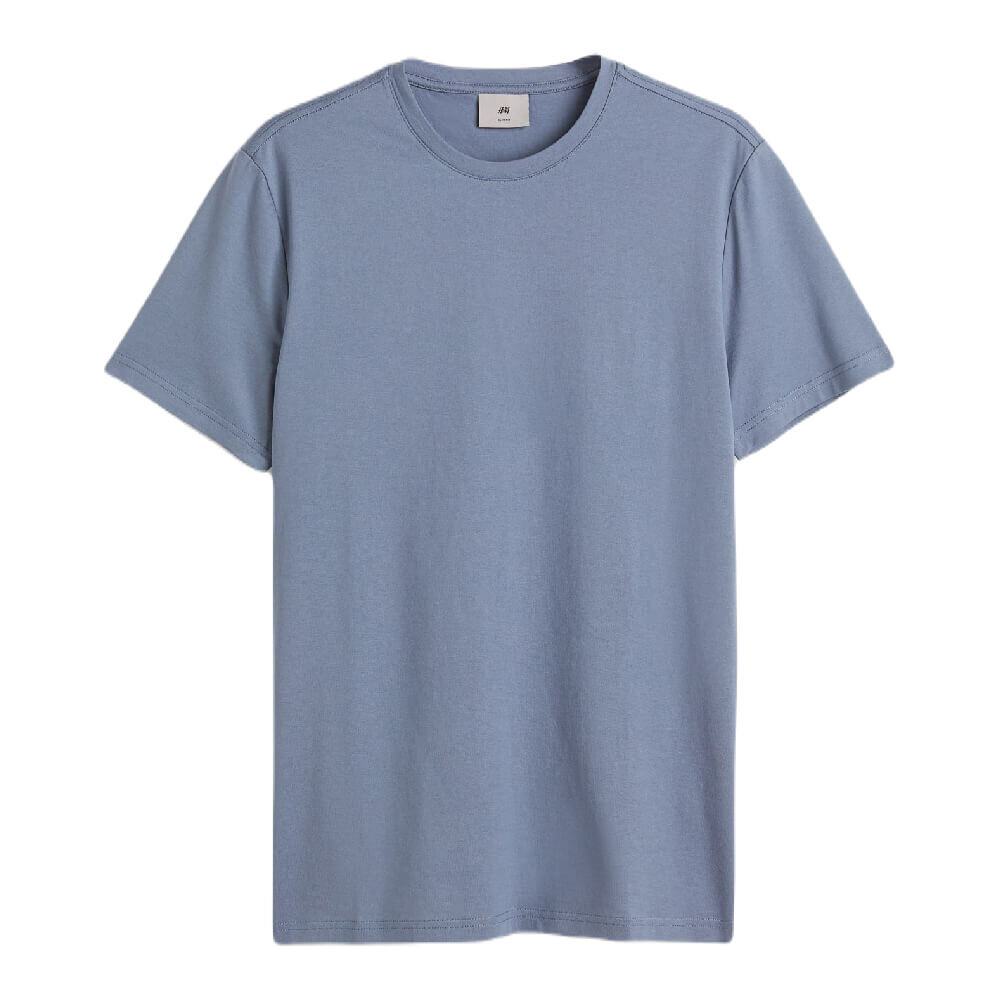 

Футболка H&M Slim Fit Pima Cotton, пыльно-синий