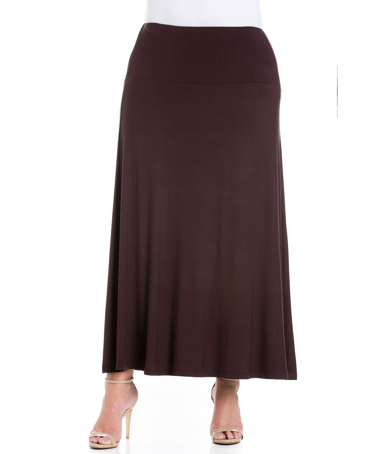 Женская макси-юбка больших размеров 24seven Comfort Apparel, коричневый плюс размер 24seven comfort apparel удобная макси юбка с откидным поясом 24seven comfort apparel темно синий