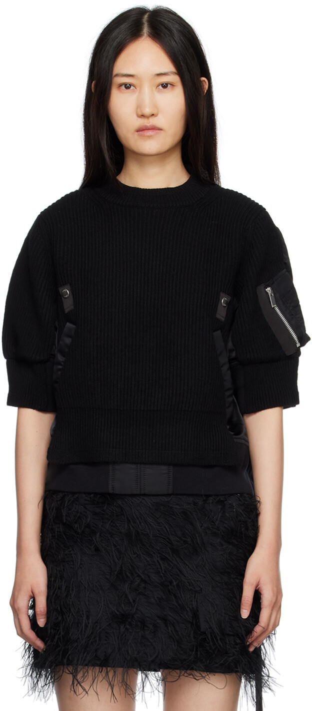 

Черный свитер MA-1 sacai