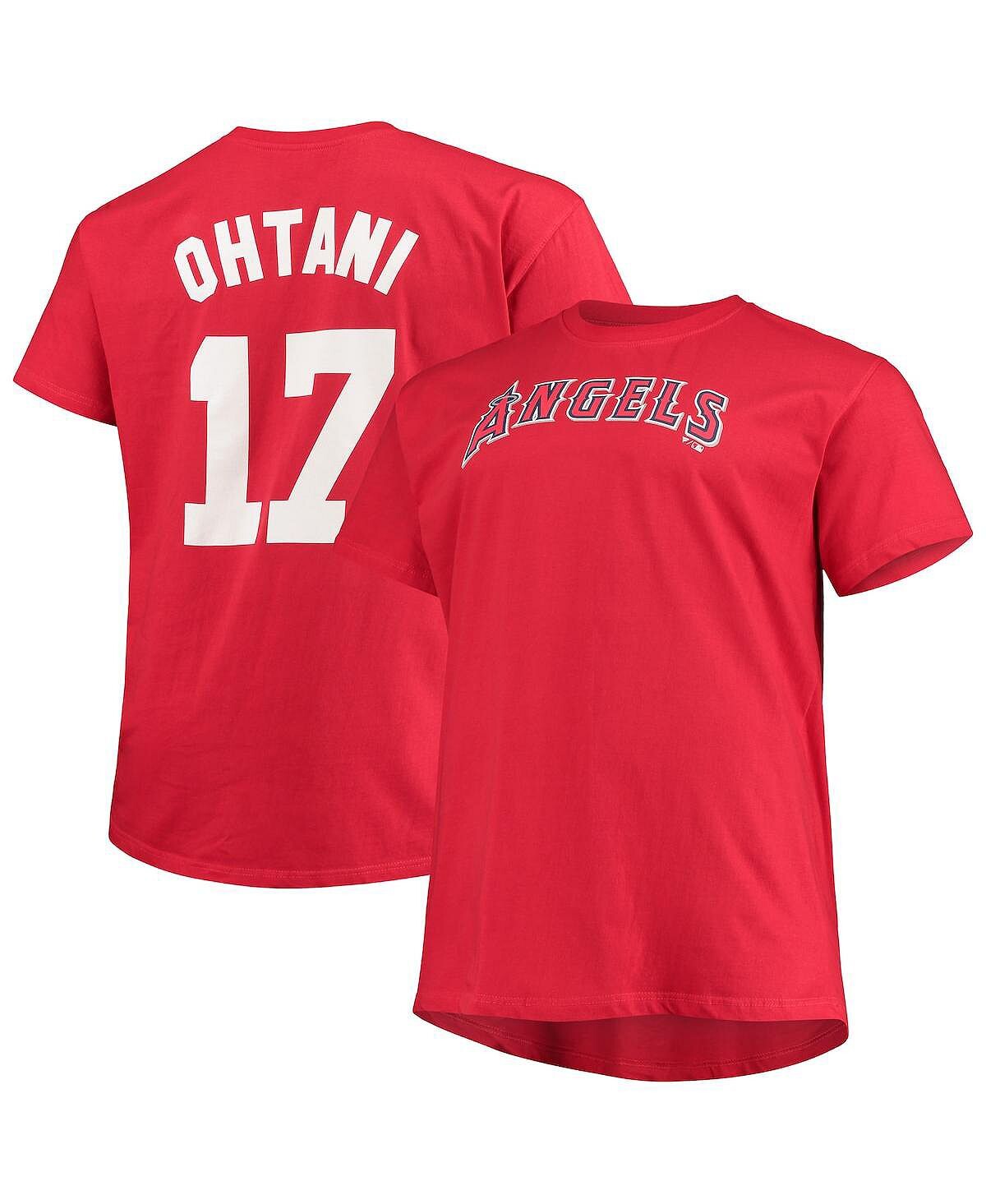 

Мужская футболка shohei ohtani red los angeles angels big and tall с именем и номером Profile, красный