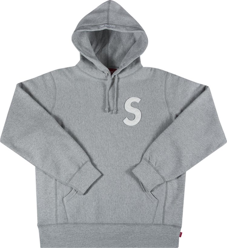 худи supreme s logo zip up hooded sweatshirt heather размер xl серый Толстовка Supreme S Logo Hooded Sweatshirt 'Heather Grey', серый