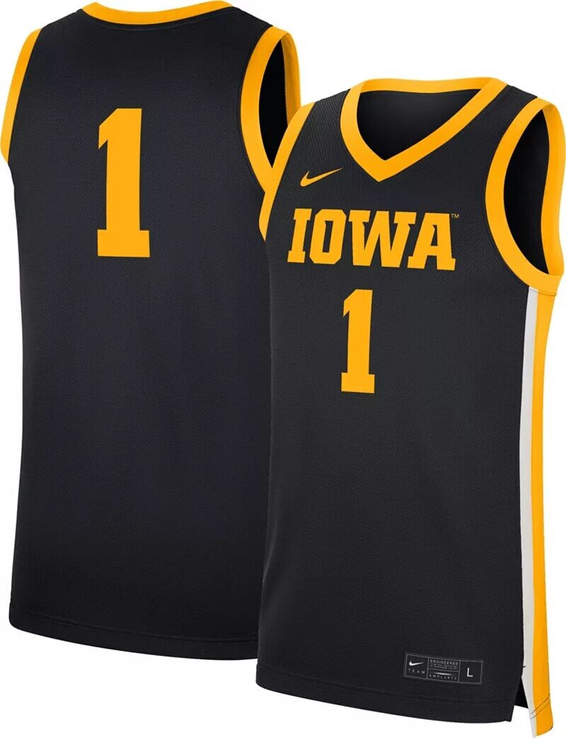 

Черная мужская баскетбольная майка Nike Iowa Hawkeyes #1 Реплика