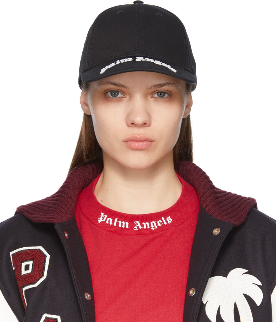 

Черная изогнутая кепка с логотипом Palm Angels