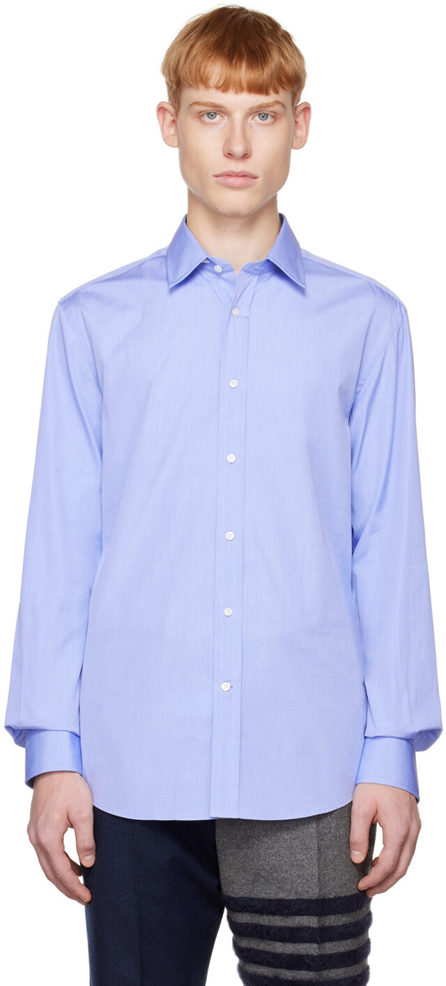 

Синяя рубашка с короткими рукавами Ralph Lauren Purple Label