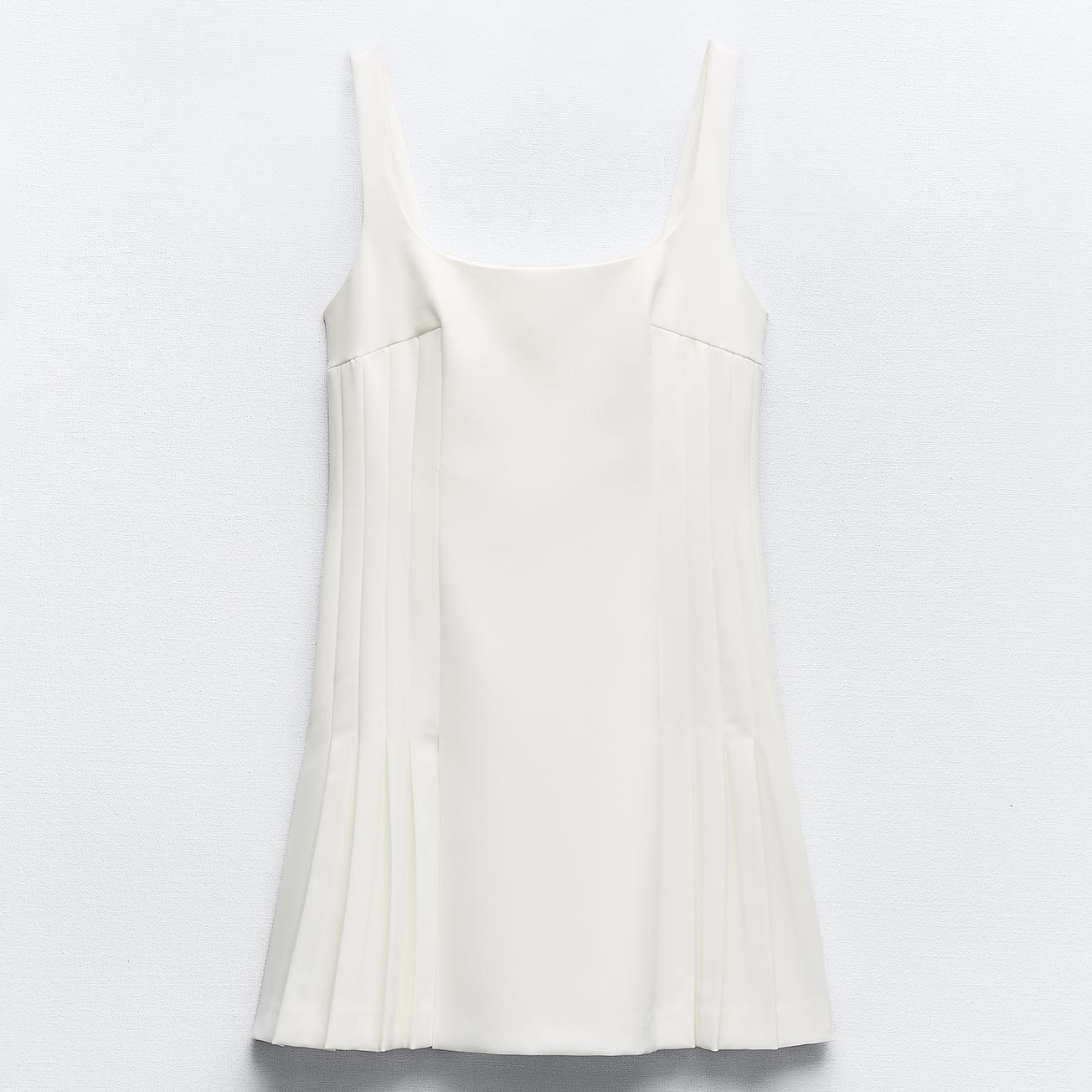 Платье Zara Box Pleat Short, белый