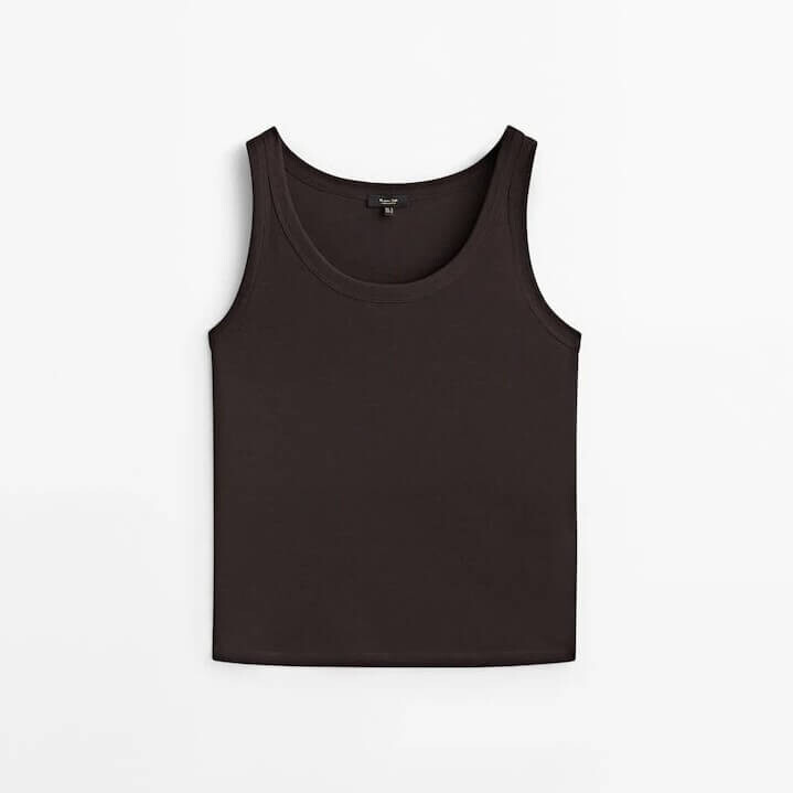 

Топ Massimo Dutti Cotton, коричневый