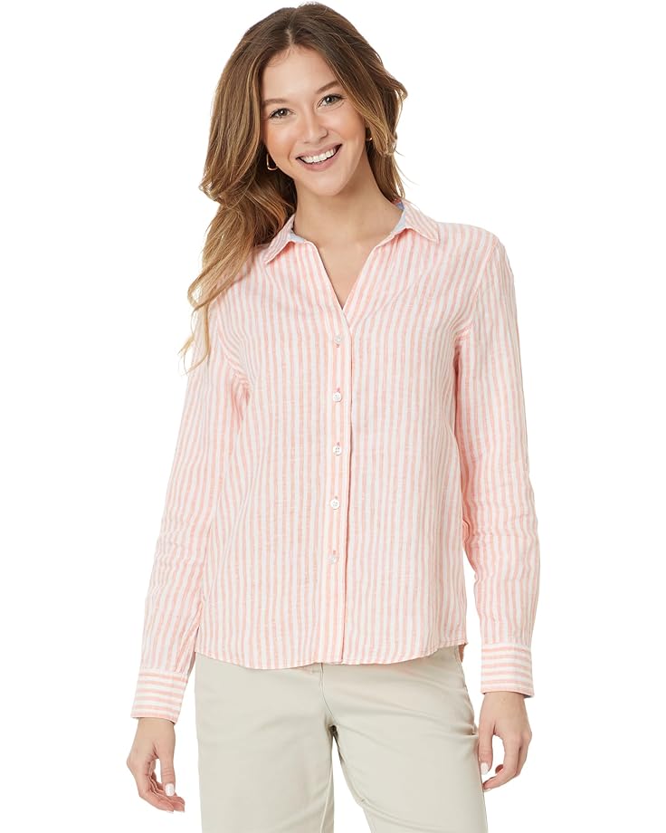 Рубашка Tommy Bahama Ocean Surf Stripe LS, цвет Passion Peach