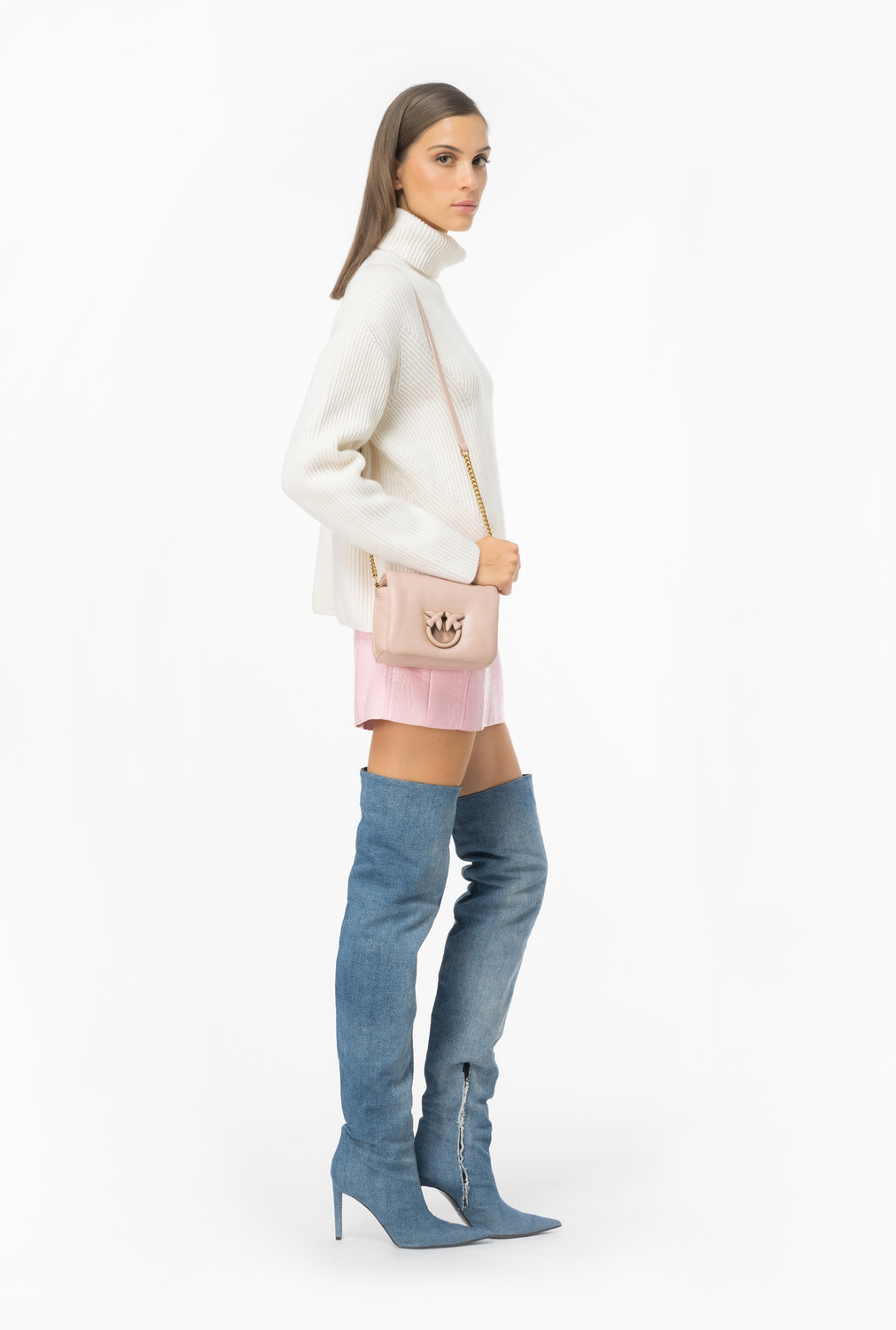 

Сумка BABY LOVE BAG CLICK PUFF IN NAPPA LEATHER Pinko, розовый
