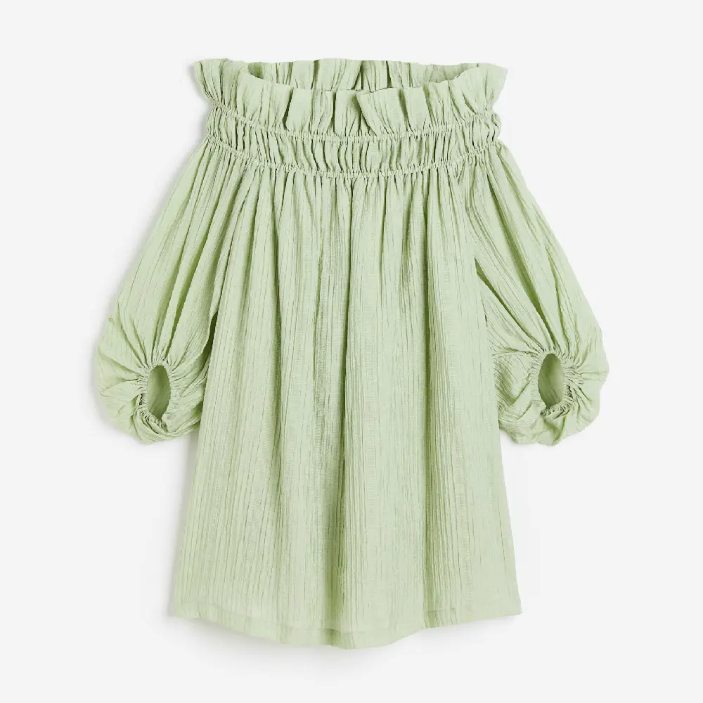 

Платье H&M Oversized Off-the-shoulder, светло-зеленый