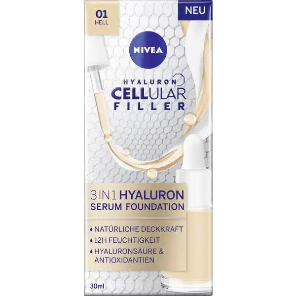

Nivea Cellular Filler 3in1 Hyaluron Serum Foundation 01 Hell 30мл