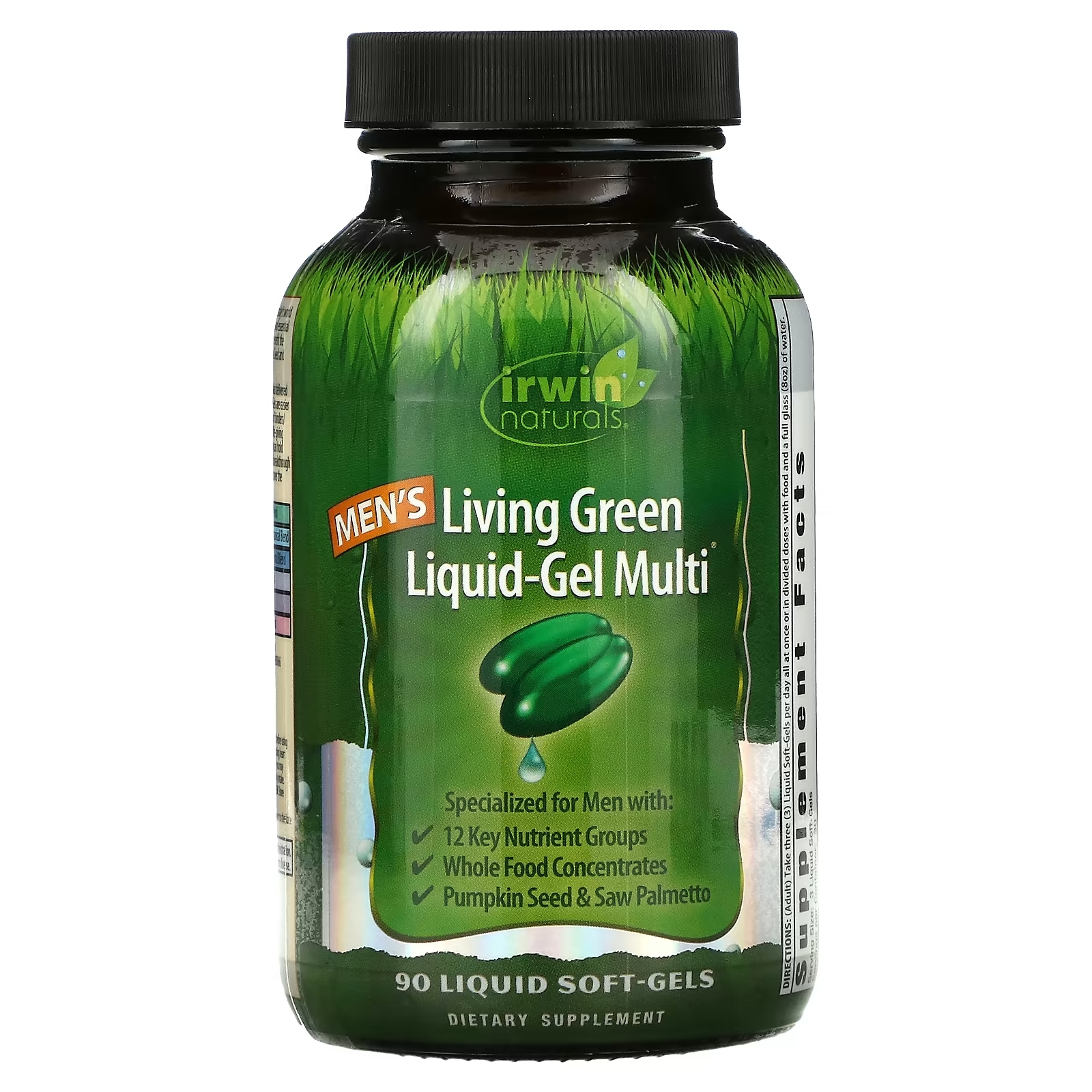 Irwin Naturals Men's Living Green Liquid-Gel Multi, 90 мягких капсул пищевая добавка irwin naturals liquid gel multi без железа 60 капсул