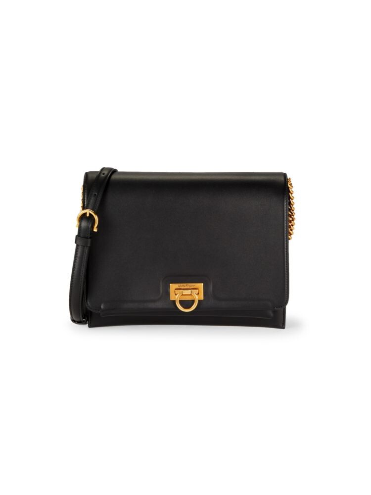 

Кожаная сумка через плечо Trifolio Ferragamo, черный