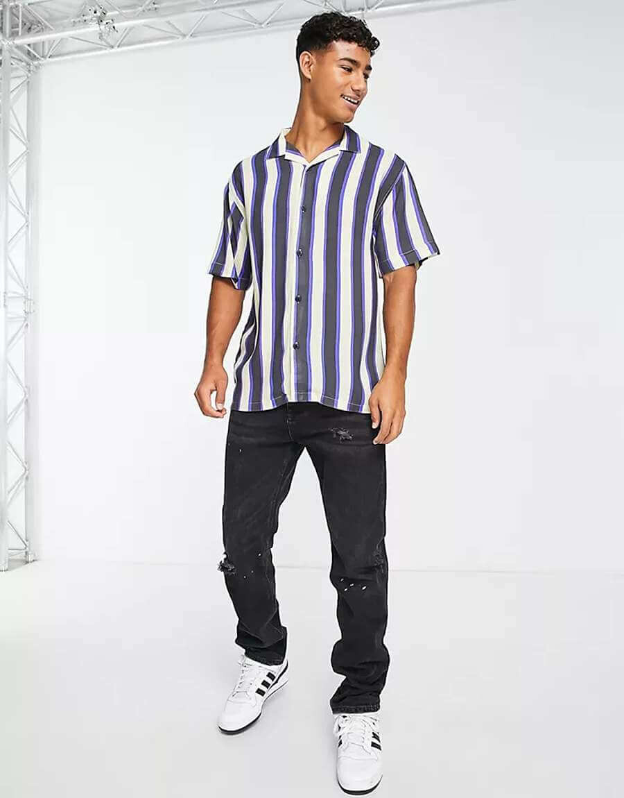 

Рубашка Pull&Bear Striped, синий
