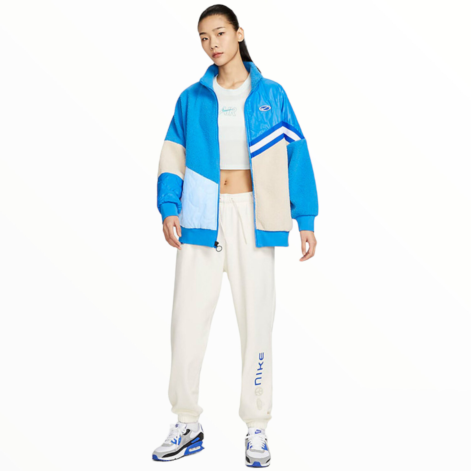 

Куртка Nike Zip NSW Sherpa Nylon, голубой, Синий