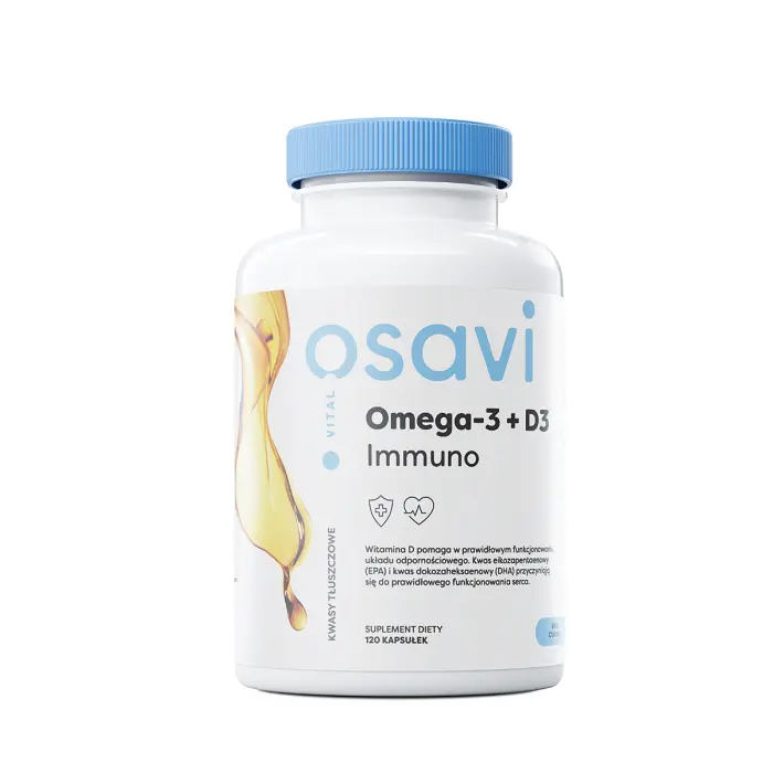 

Osavi Omega-3 + D3 Immuno Smak Cytrynowy Омега-3 жирные кислоты с витамином D3, 120 шт.