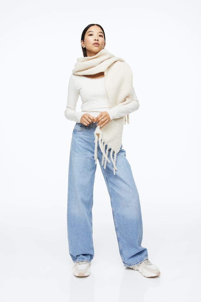 

МАМА Топ с кружевом H&M, белый