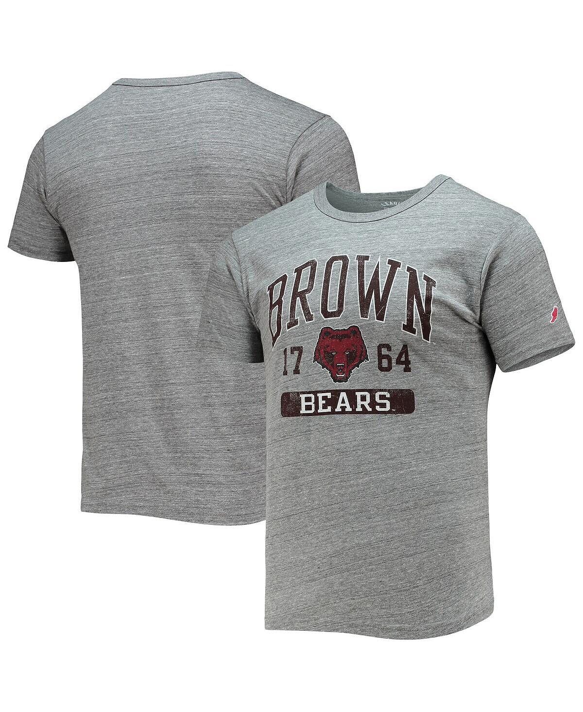 

Мужская футболка с меланжевым рисунком серо-бурых медведей volume up victory falls tri-blend League Collegiate Wear, мульти
