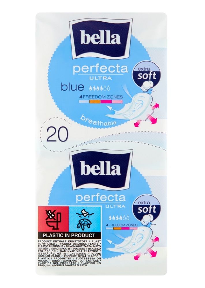 цена Bella Perfecta Ultra Blue гигиенические салфетки, 20 шт,