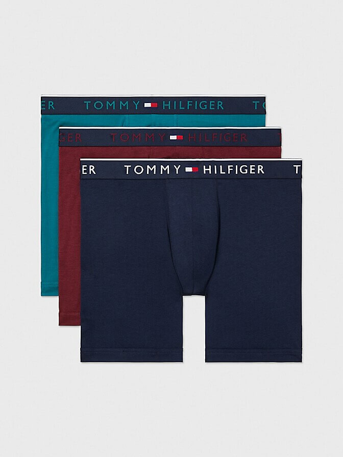 

Набор боксеров Tommy Hilfiger Essential Luxe Stretch, 3 предмета, синий/красный/голубой
