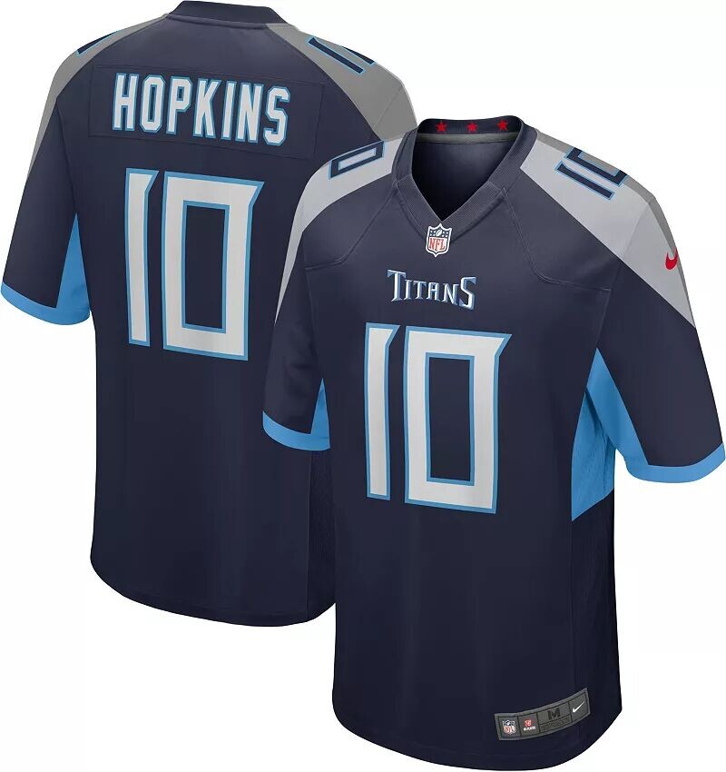 

Мужская темно-синяя игровая майка Nike Tennessee Titans DeAndre Hopkins #10