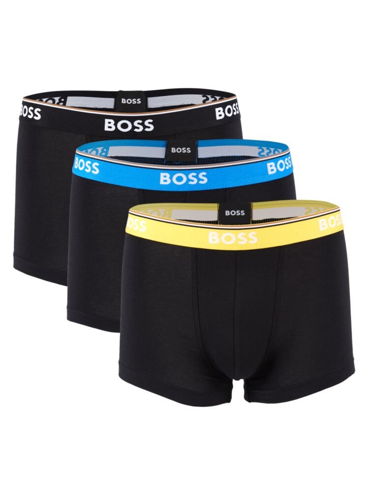 

Боксеры с контрастным логотипом Boss, синий