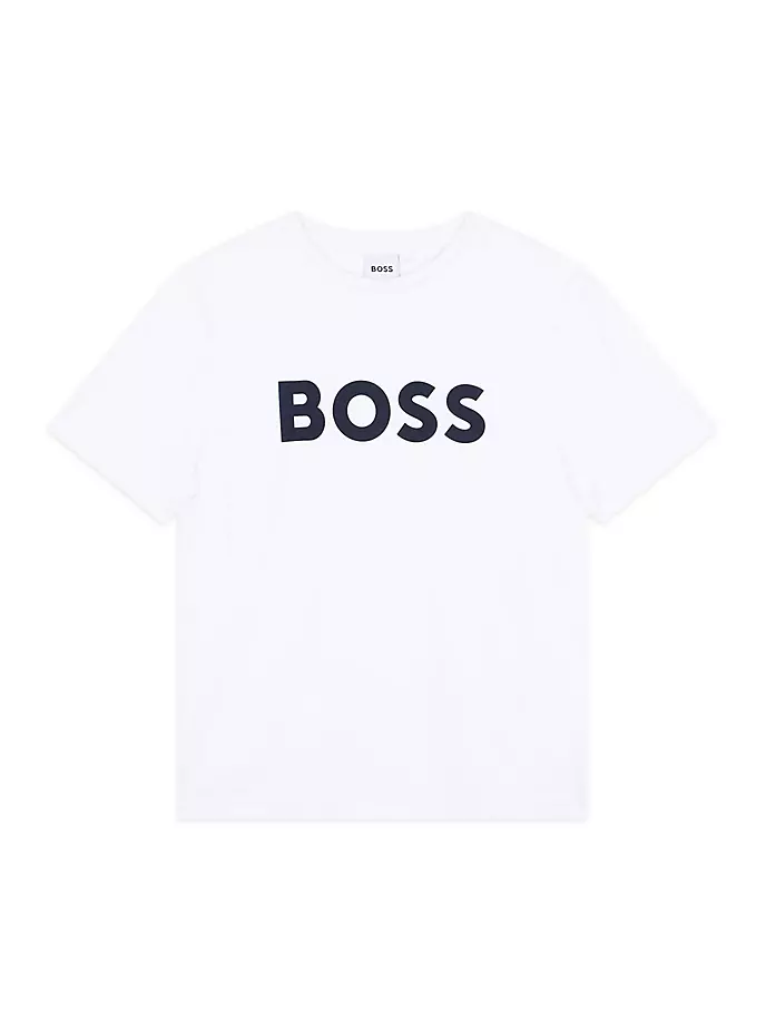 

Футболка с логотипом Little Boy's & Boy's Boss, белый