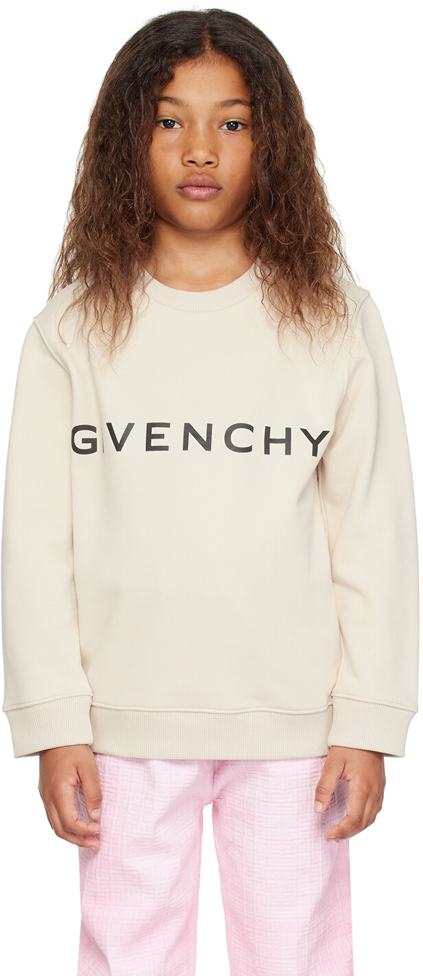 

Детский бежевый свитшот с принтом Givenchy