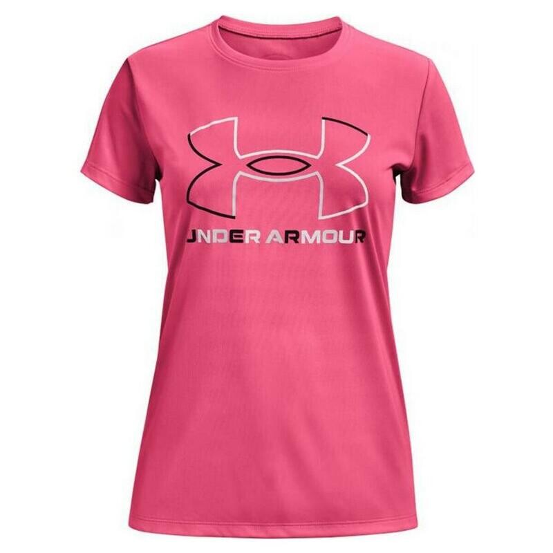 

Женская футболка с коротким рукавом с большим логотипом UNDER ARMOUR, цвет rosa