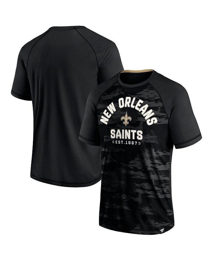 

Мужская черная футболка с логотипом New Orleans Saints Hail Mary реглан Fanatics, черный