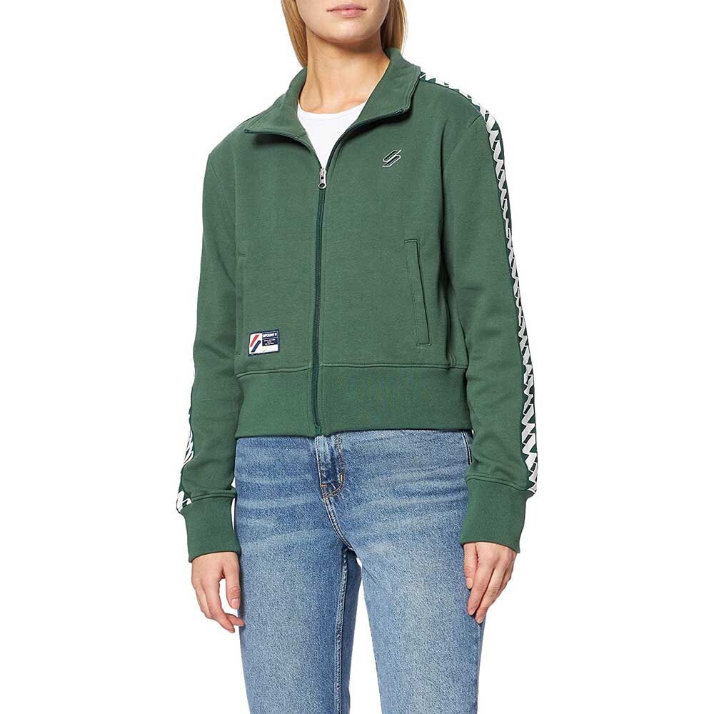 Толстовка Superdry Code Tape Track Full Zip, зеленый