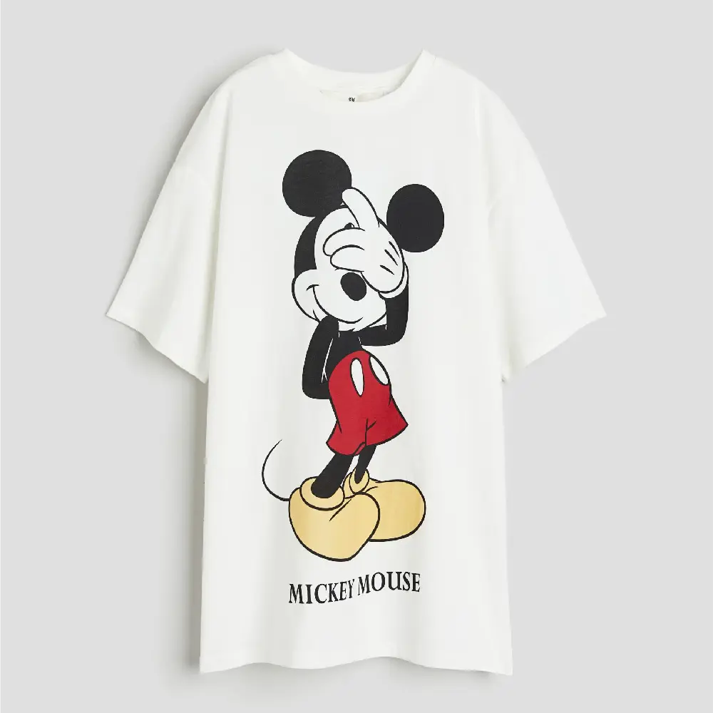 

Футболка H&M Kids Oversized Printed Mickey Mouse, белый