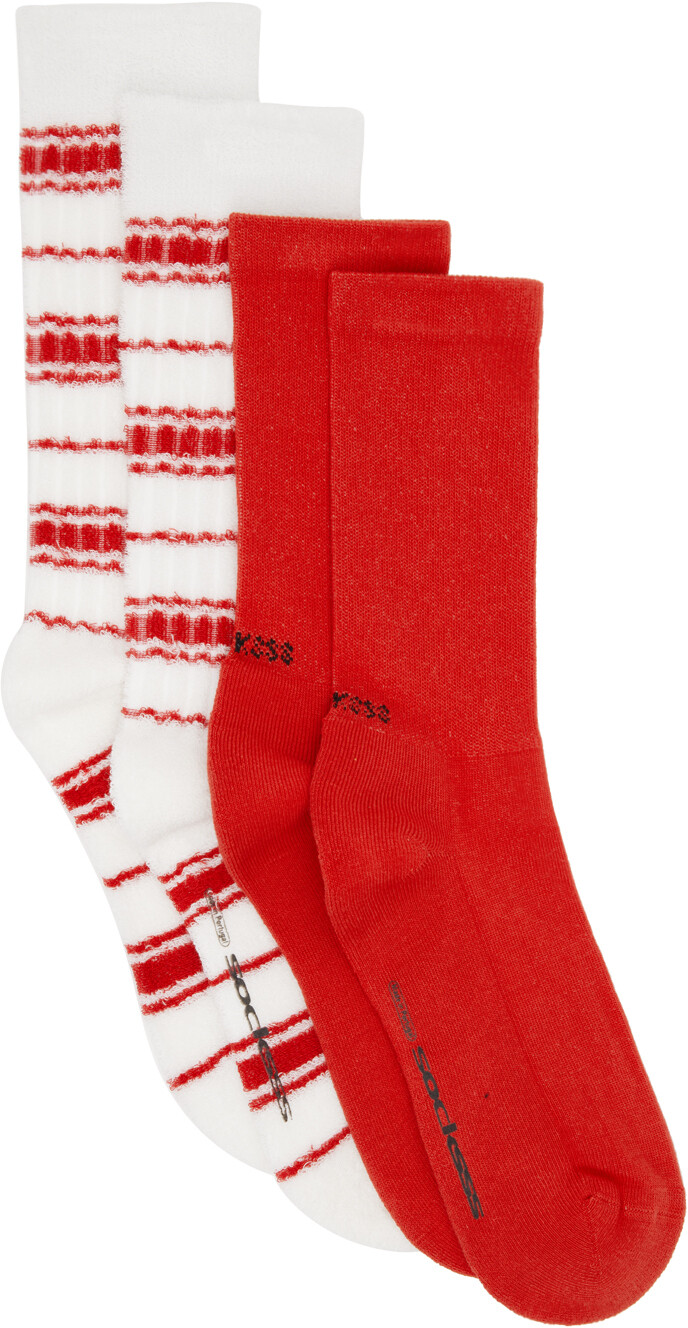 

Набор из двух красных и белых носков SOCKSSS