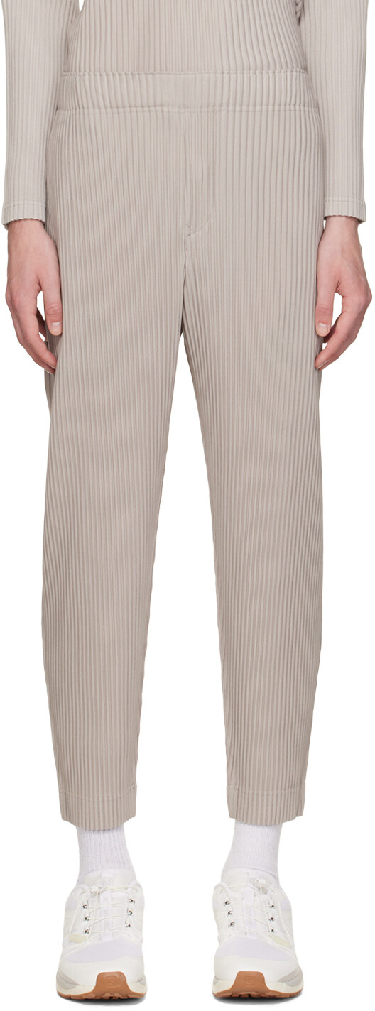 

Бежевые брюки Monthly Color September Homme Plissé Issey Miyake, Бежевый