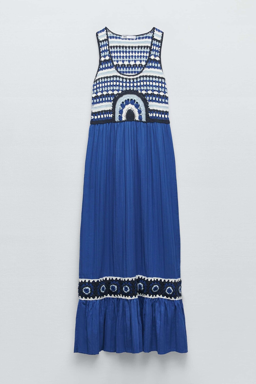 

Платье Zara Contrast Knit, синий