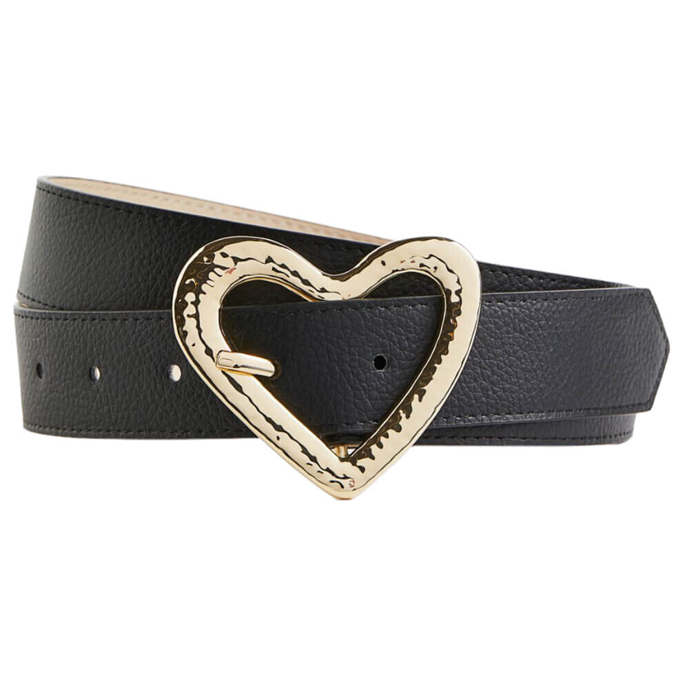 

Ремень H&M Heart-buckle, черный/золотистый