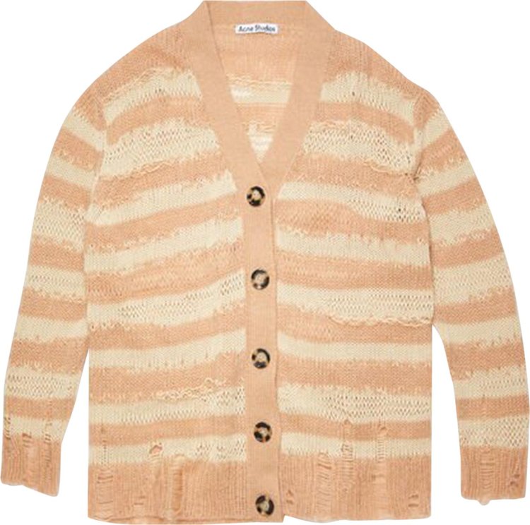 

Кардиган Acne Studios Distressed Stripe Cardigan Warm Beige/Beige, кремовый