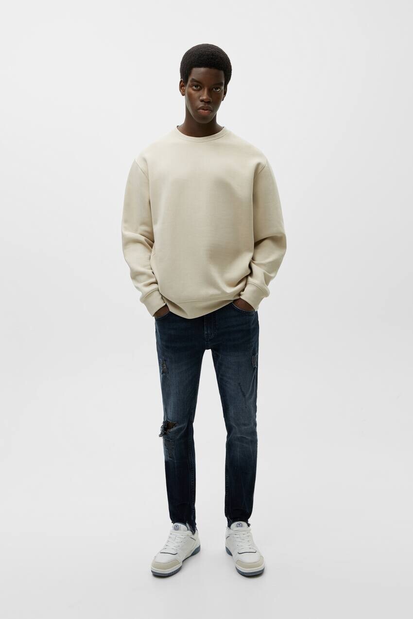 

Рваные джинсы скинни с необработанными краями Pull&Bear, лавандовый синий