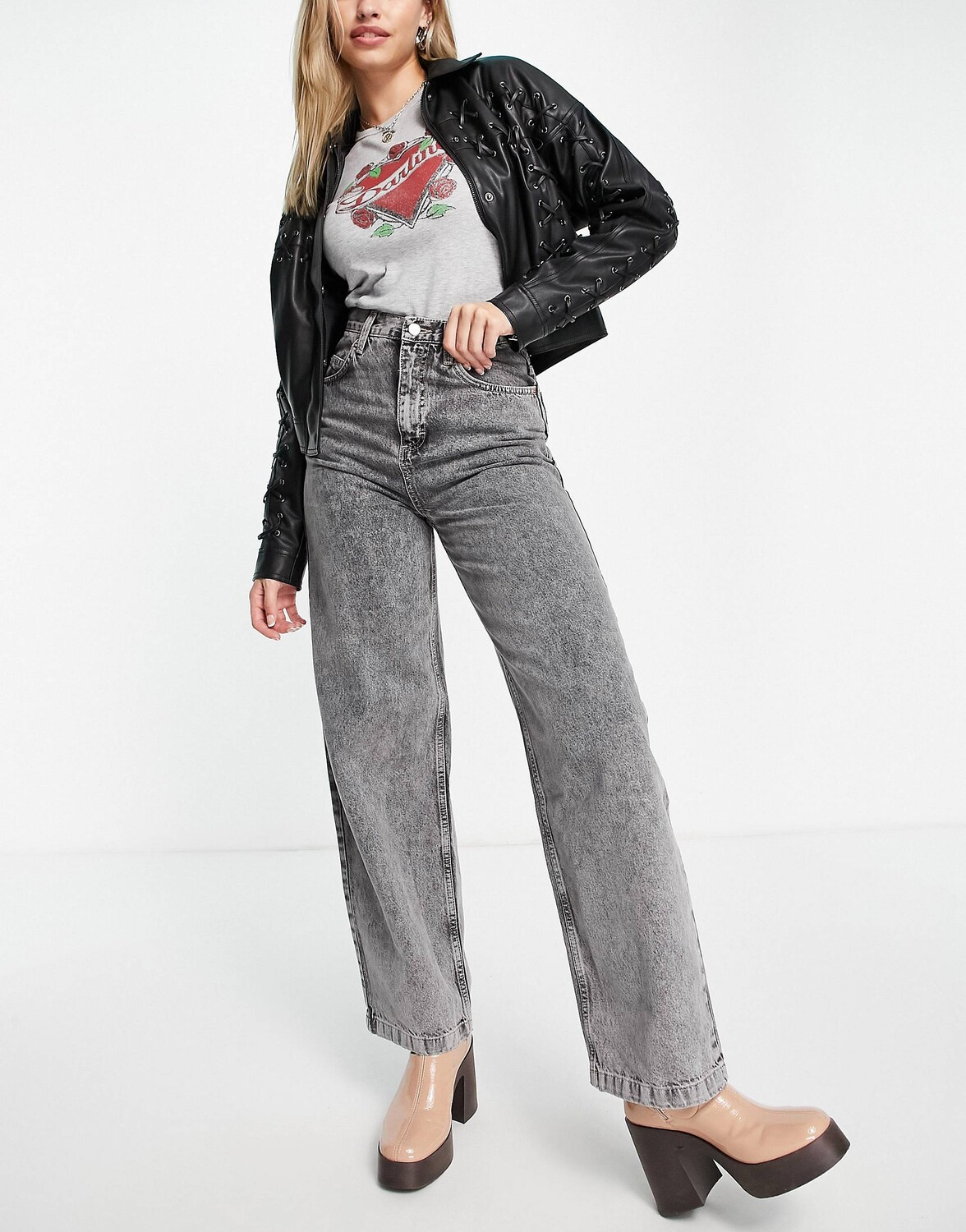 

Серые джинсы Baggy Topshop
