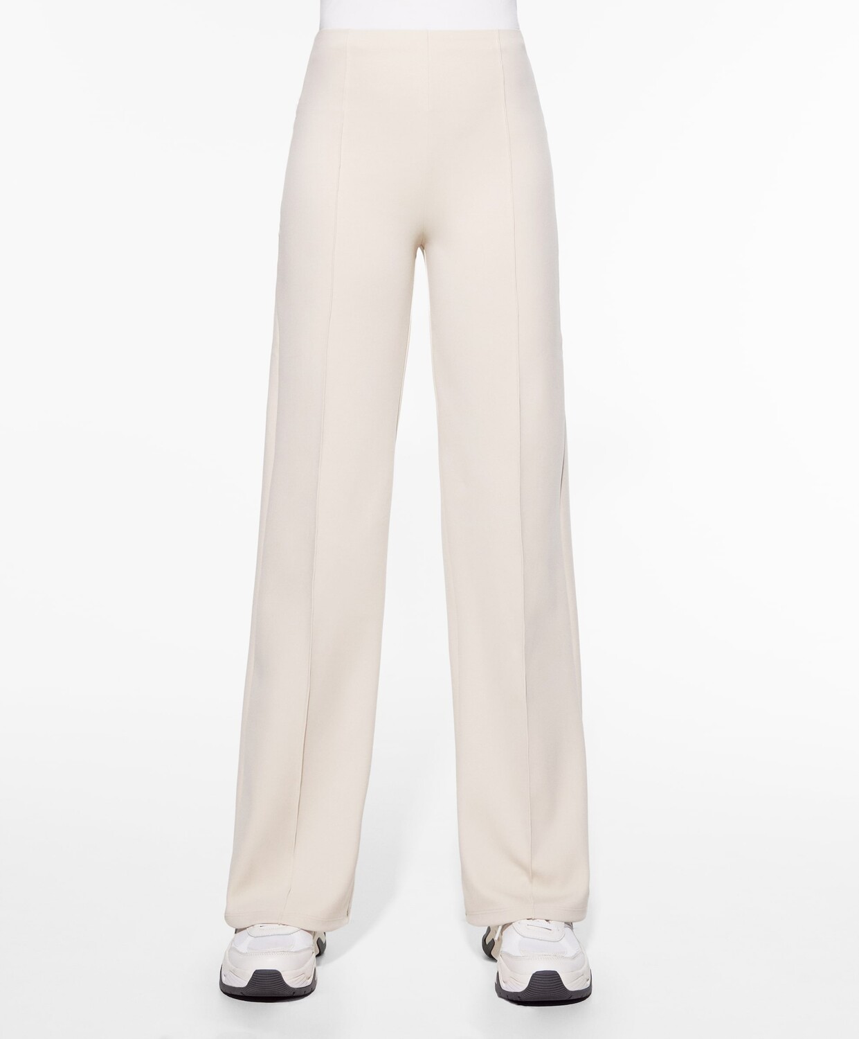 

Брюки Oysho Straight In High-strength Fabric, бежевый