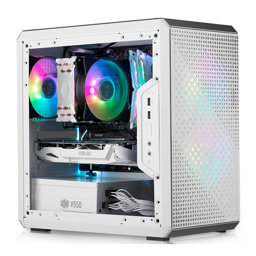 

Корпус Cooler Master MasterBox Q300L, Mini Tower, белый/серебристый