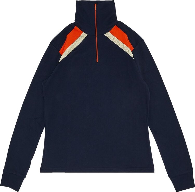 

Топ Wales Bonner Jazz Half Zip Top 'Navy', синий