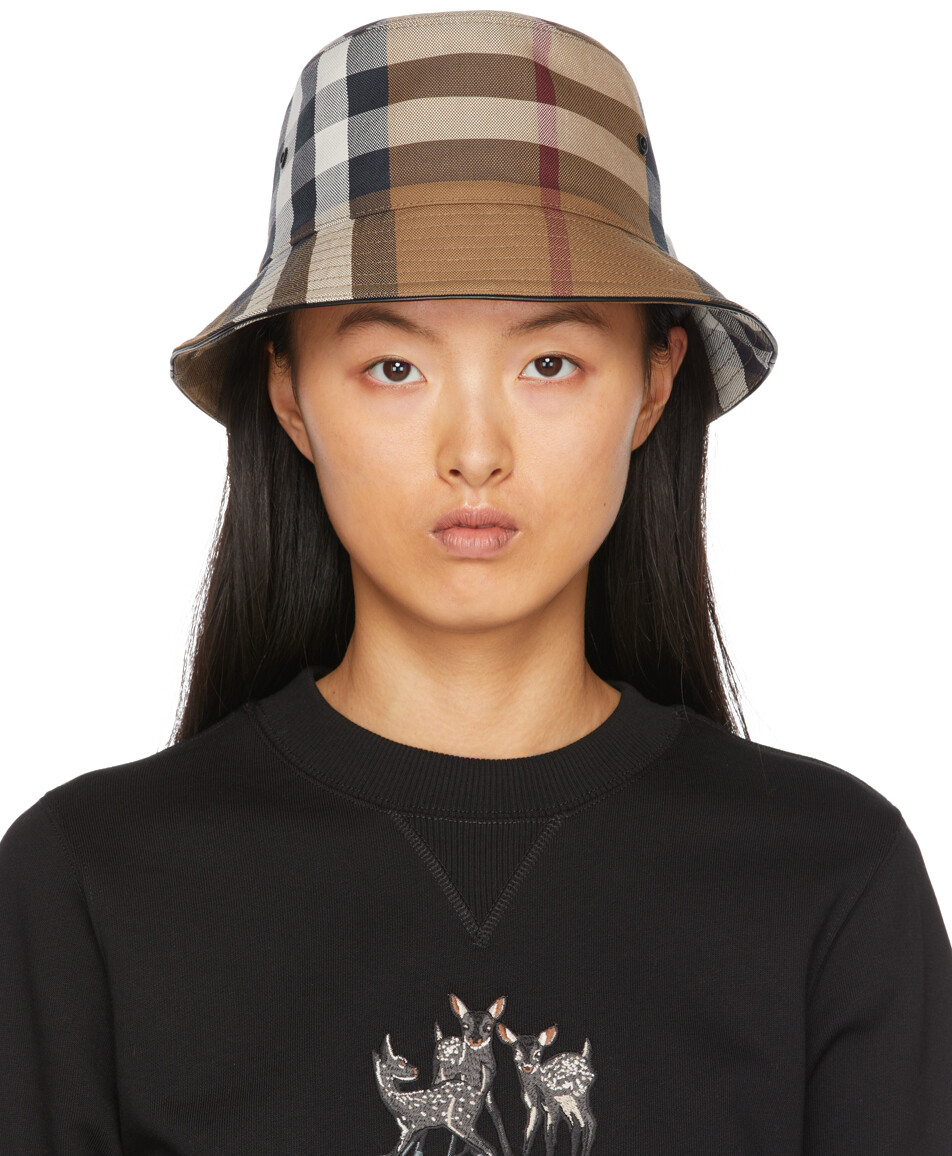 

Светло-коричневая парусиновая панама в клетку Burberry
