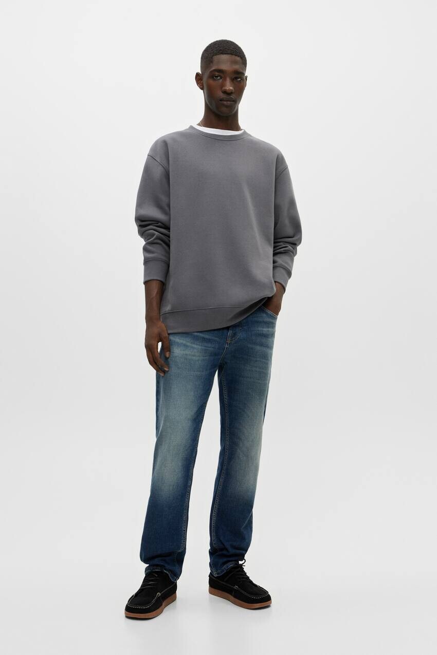

Джинсы прямого кроя из ткани премиум-класса Pull&Bear, синий