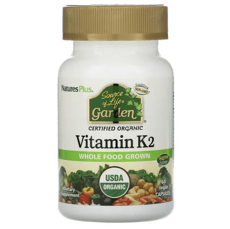 Витамин K2, Source of Life, Garden, 60 веганских капсул, NaturesPlus витамин k2 source of life garden 60 веганских капсул naturesplus