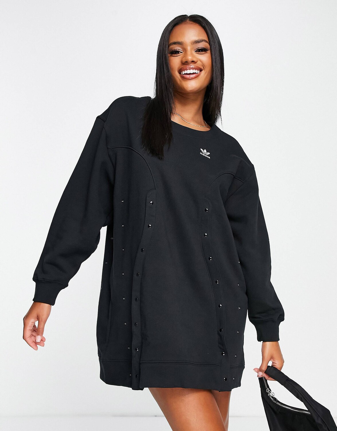 

Черное платье-свитер с кнопками adidas Originals always original