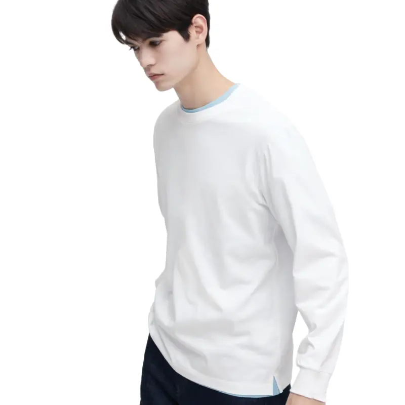 

Футболка Uniqlo Airism Cotton Crew Neck Long Sleeved, белый