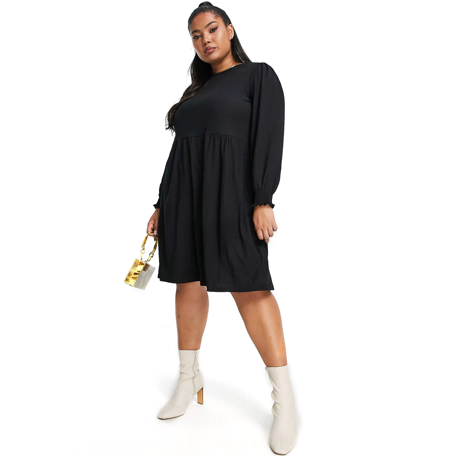 

Платье New Look Curve Long Sleeve Smock Mini, черный