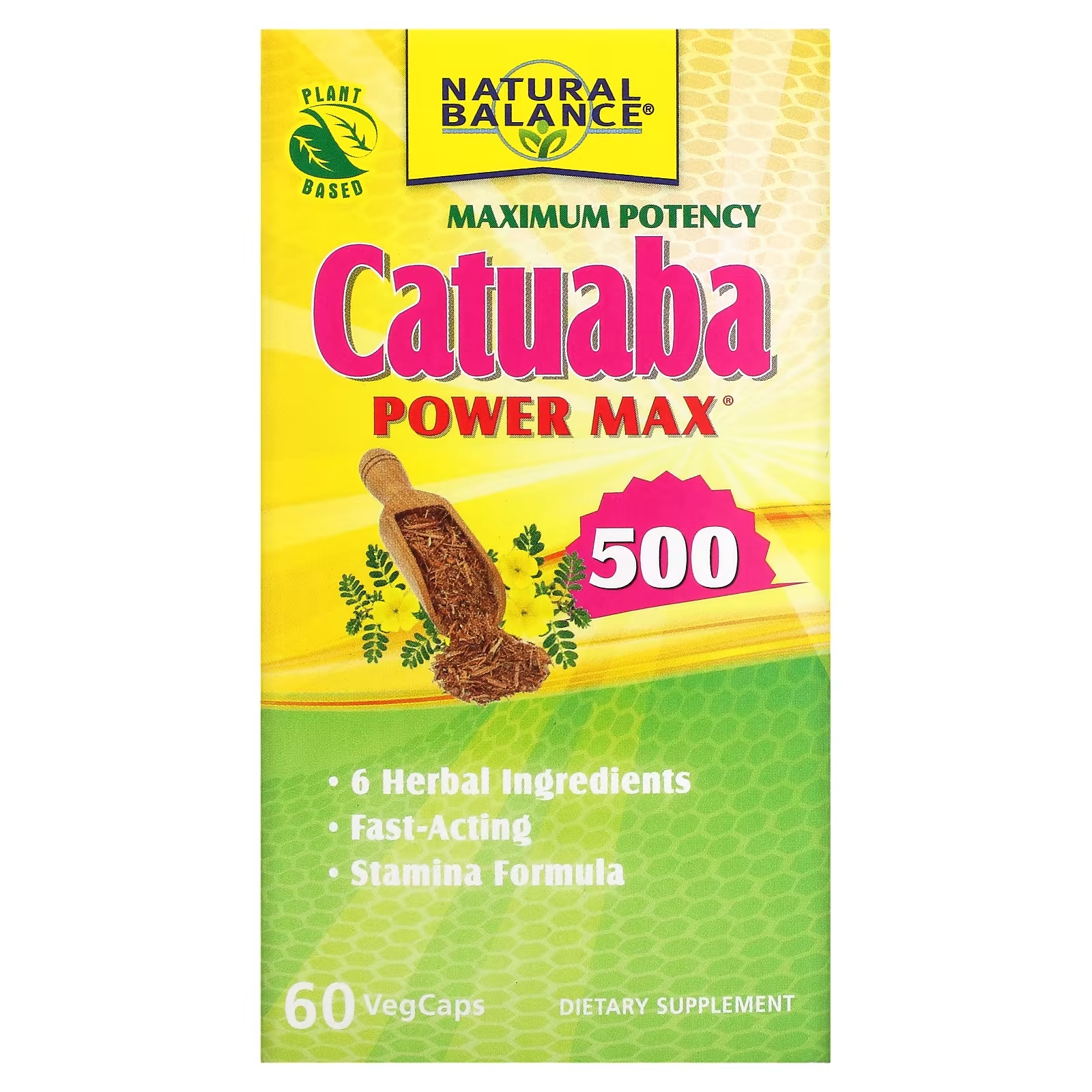 Natural Balance Катуаба Power Max 500 максимальная эффективность, 60 растительных капсул колон кленц natural balance 60 растительных капсул