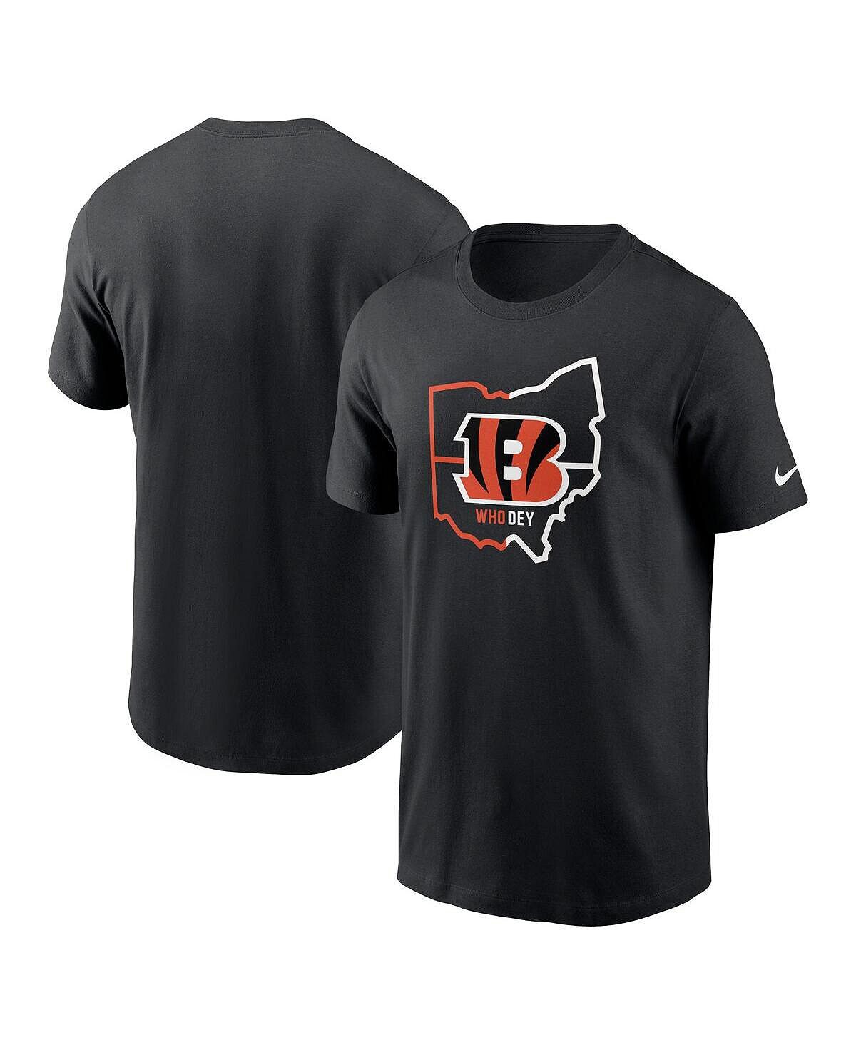 

Мужская черная футболка cincinnati bengals essential local phrase Nike, черный