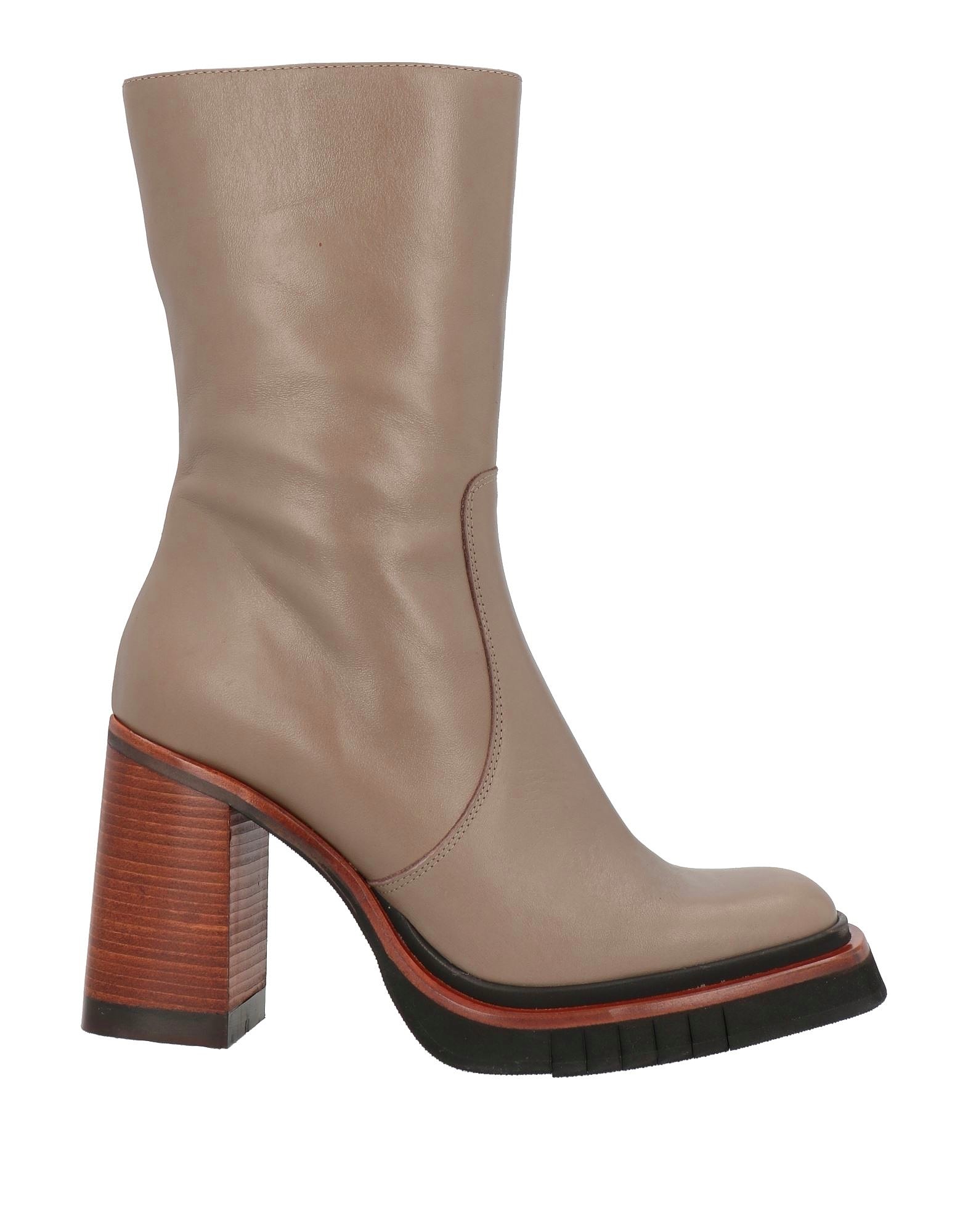 цена Полусапоги Zinda Leather Round Toeline Square Heel, светло-коричневый